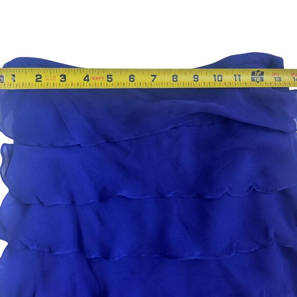 Shawn Ray Fons Tiered Chiffon Silk Strapless Cocktail Dress Size 8 Blue NWT $880 - Picture 9 of 10